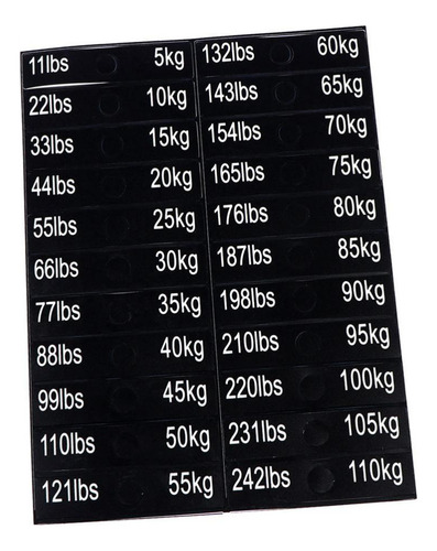 Adesivo De Peso Com Número De 11 Lbs A 242 Lbs Autoadesivo