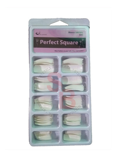 Tips Uñas Esculpidas Perfect Square X 100u. Base Ancha