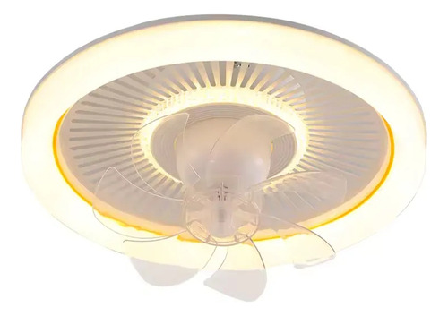 Ventilador Techo Aspas Osilatorias Con Luz 3 Tonos 50 Cm 88w Cantidad De Aspas 7 Estructura Blanco Aspas Transparente Frecuencia 60hz Material De Las Aspas Plástico