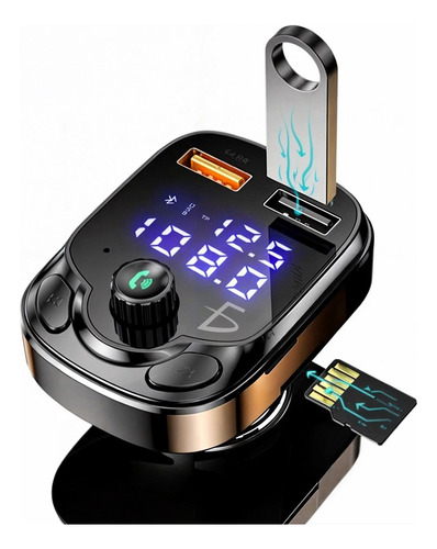Transmisor Bluetooth 5.0 Automóvil 2 Entradas Usb Micro Sd