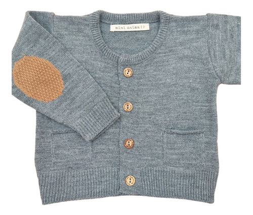 Cardigan Pitucones Mini Anima Tejido Bebe Kids Gris Melange