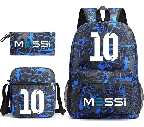 Set De 3 Mochilas Unisex De Lionel Messi, Bolsa Para Lápices