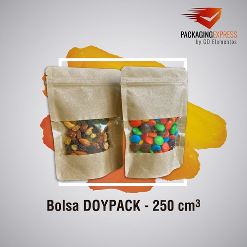 Imagen 3 de 10 de Bolsas Doypack 11x17 Cierre Hermético Zipper Con Ventana X25
