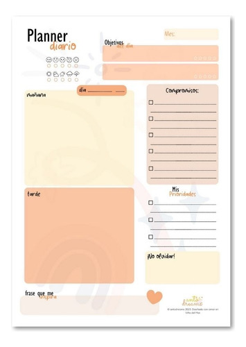 Planner De Escritorio Diario - Planificador Libre Día A Día