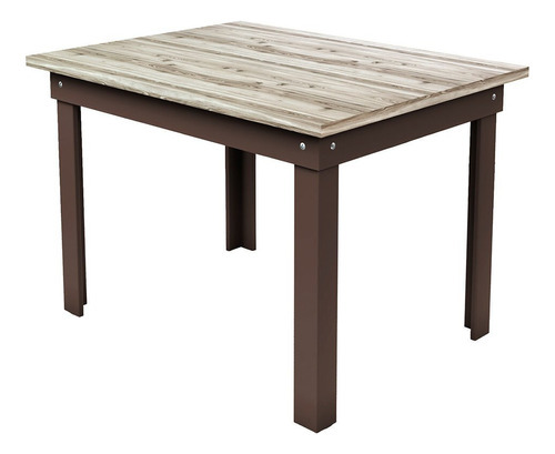 Mesa Retangular Pop Talismã Em Mdf 117x90 Cm Cor da tampa Marrom Cor dos pés Bege