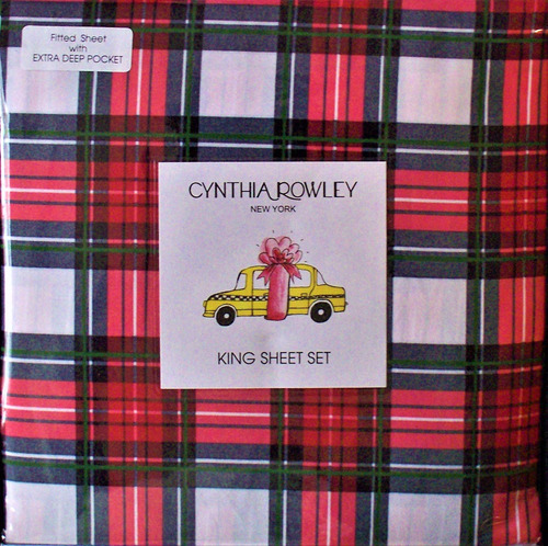 Juego De Sabanas Rowley Cynthia Tartan Cuadros Tartan Roj