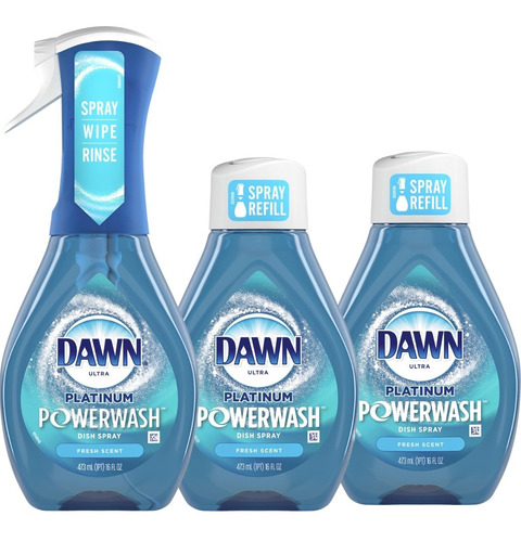 Pack 1 Dawn 473ml Lavaplatos Blue Powerwash + 2 Refill