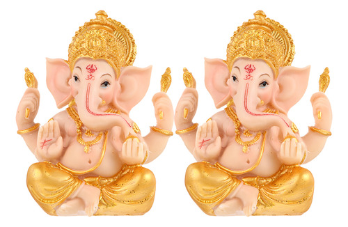 Set De 2 Figuras De Dios Elefante Hindú, Adorno Shui