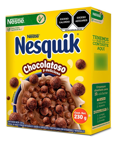 3 Pza Cereal Nesquik Sabor Chocolate, 230 G