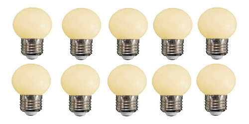 Kit 10 Lampada Led Bolinha 3w Branco Quente Espelho Abajur Luz Lampada branco-quente 110V