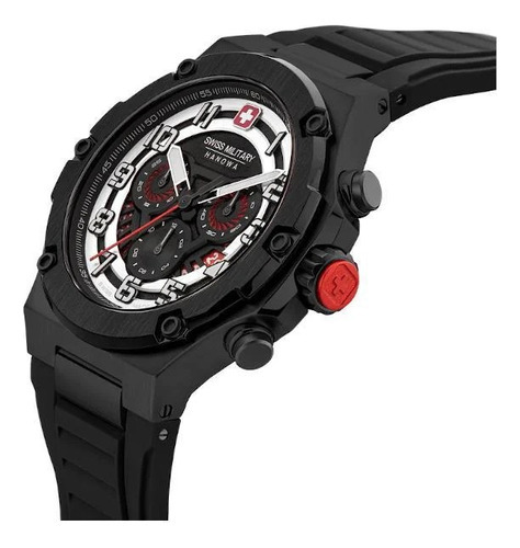 Reloj Swiss Military Smwgo0000631 Para Hombre Cronografo Color de la malla Negro Color del bisel Negro Color del fondo Negro