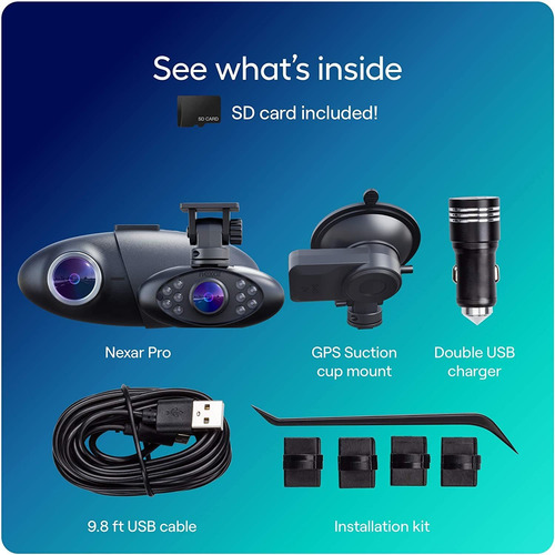 Dash Cam Pro Dual Nexar, Hd, Front And Interior Camera
