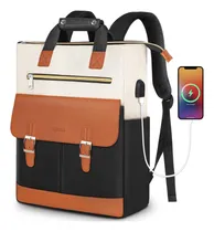 Comprar Mochila Dama, Mochila Para Laptop Mujer De 15.6'', Mochilas De Viaje Mujer, Mochila Escolar Negra Con Puerto De Carga Usb, Mochila Impermeable Cuero