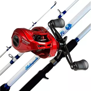 Combo Bait Profesional Caña 2 Tramos Reel Multi Señuelo