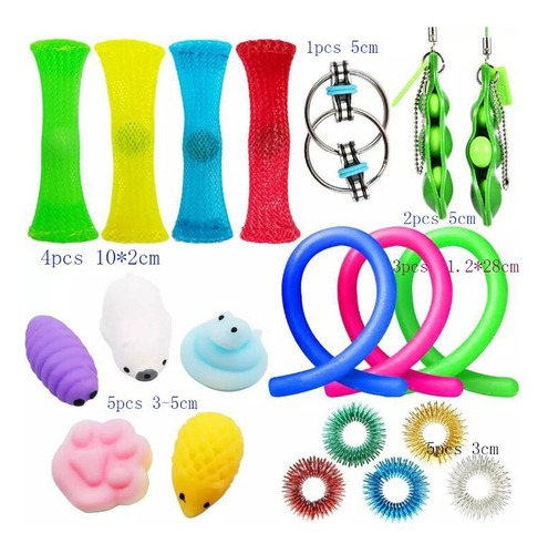 38pcs Fidget Juguete Push Pop Ito Burbuja Fidget Juguete Sen