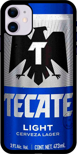 Funda Para Celular Diseño Cerveza Mexicana Tecate Azul Light