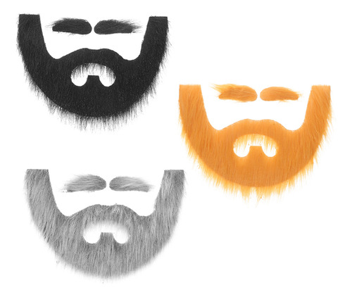 Set De 3 Juegos De Barba Y Cejas Postizas, Barba Autoadhesiv