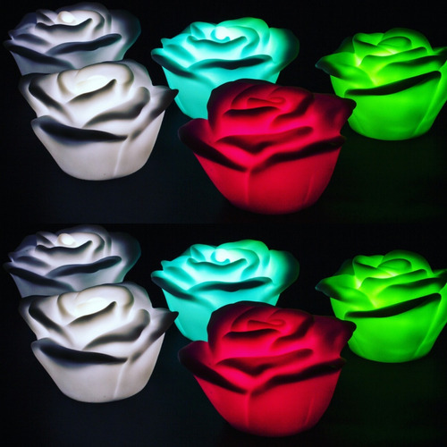 Vela Rosa Flotante Led - Rosas Luces Flotantes