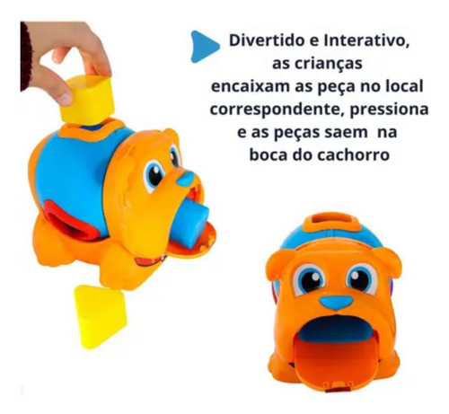 Brinquedo Cachorro Encaixar Peças Bebês Didático Aprender
