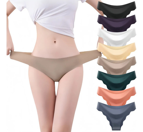 Bx 8 Pack Calzoncillos Hipster Sin Costuras For Mujer
