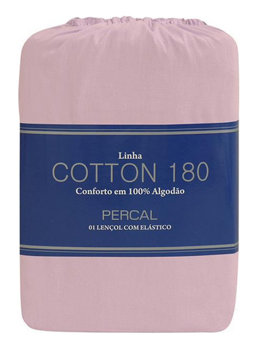 Lençol Zelo Cotton 180 Com Elástico Solteiro Rose Desenho do tecido Liso