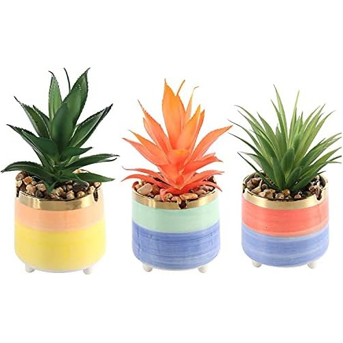 Artificial Succulent Plants Faux Pineapple In Pots Arti...