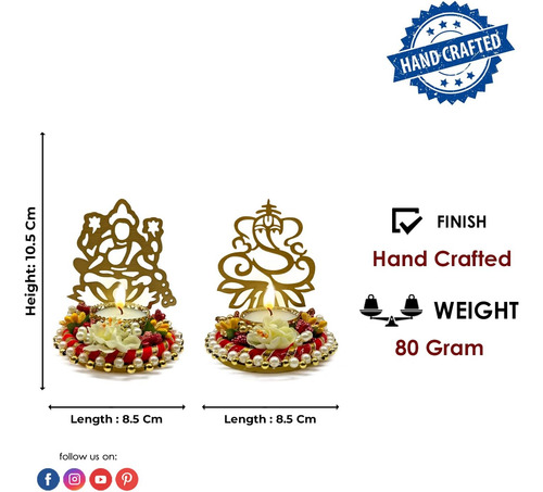 Satvik 1 Par Lakshmi Ganesh Decorative Shadow Diya, Decoraci