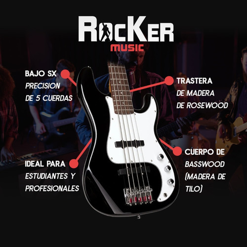 Bajo Electrico Sx Precision Bass 5 Cuerdas Fpb-62 5/c +funda