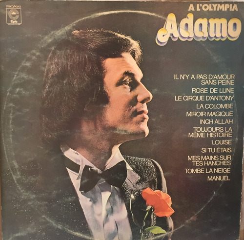 Lp Adamo - A L'olympia - Epic 1977 - 12 Musicas Lp Em Otimo 