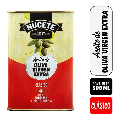 Aceite De Oliva Nucete Extra Virgen Lata X 500 Ml