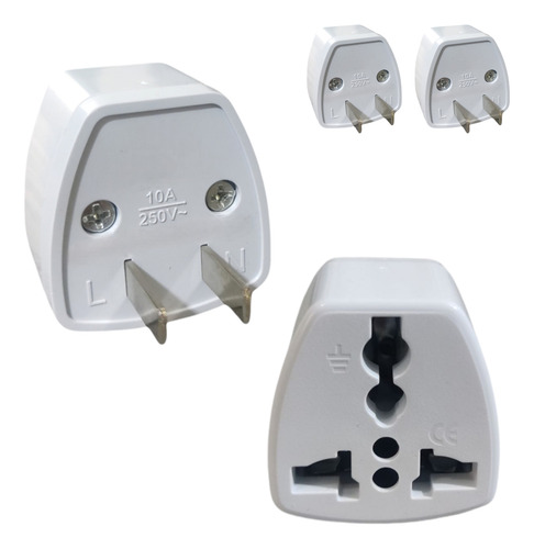 Adaptador Corriente Universal Viaje Clavija Convertidor 3 Pz