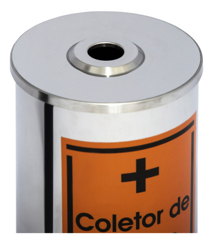 Lixeira De Aço Inox Para Coletar Pilhas E Baterias 24x30 15l Cor Prateado