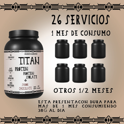 Proteina Whey Isolatada 1kg Titan Suplement Varios Sabores Chocolate