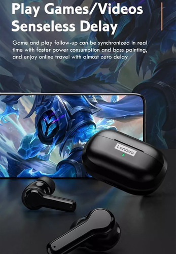 Imagen 9 de 10 de Auriculares in-ear inalámbricos Lenovo LivePods LP1S negro