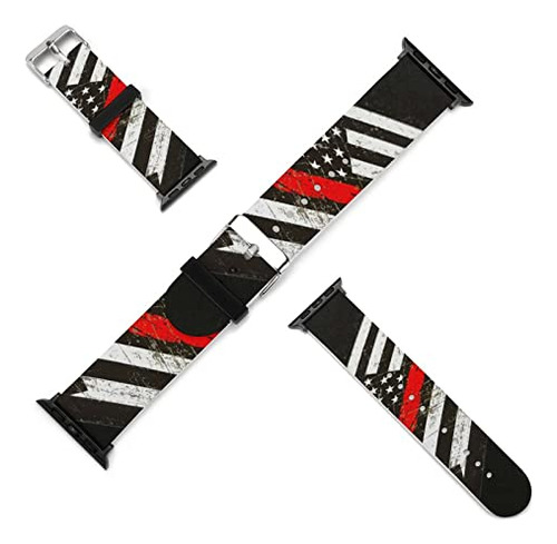 Youtary Usa Thin Red Line Firefighter Axe Pattern Bands Comp