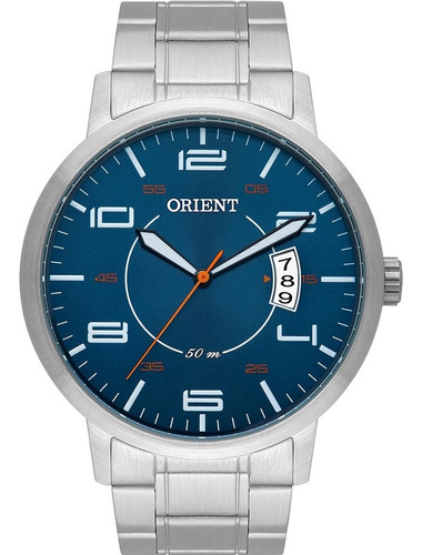 Relógio Orient Masculino Mbss1381 D2sx Prata Azul Aço