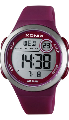 Reloj Digital Xonix 5 Alarmas 100m Bordo Mujer Dao-a04