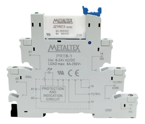 Interface Acoplador Relé 1 Rev 6a 24v - Prz-1r-24 - Metaltex