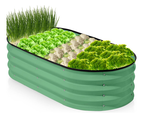 Estrutura Metálica P/ Cultivo Com Design Oval 200x60cm Verde