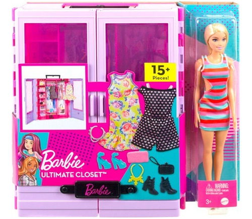 Barbie Set De Juego Nuevo Closet De Lujo Con Muñeca