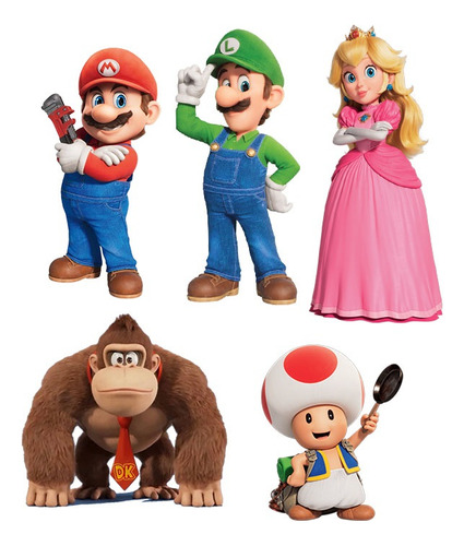 Kit Figuras De Coroplast Personalizado Mario Bros Pelicula