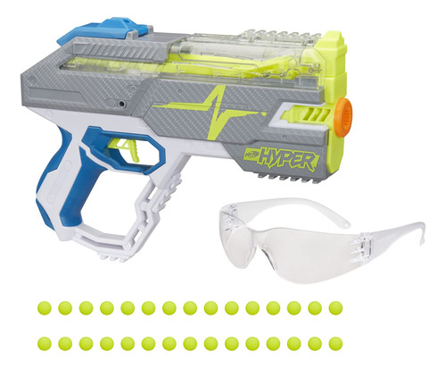 Nerf Hyper Rush-40 Bomb-action Blaster, 30 Hyper Rounds, Len