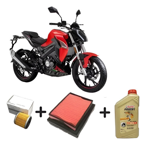 Kit Service Benelli 180s Aceite 10w50 4t +filtro Aceite+aire