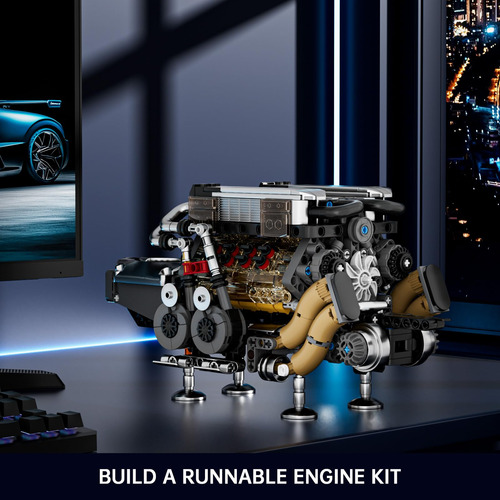 Kit De Motor Mould King W16 Twin V8 Visible, Motor De Coche,