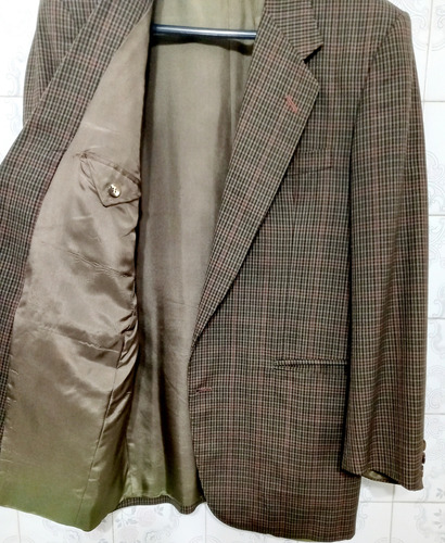 Saco Sport De Hombre, Marrón Cuadrille,talle 46, Brionni (Usado)
