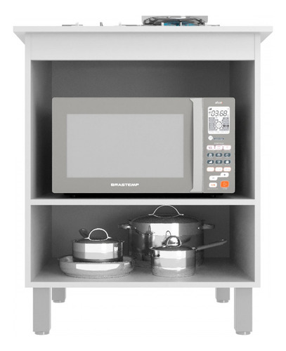 Armário De Cozinha Barcelona Para Cooktop 4 Bocas 1 Porta Cor Branco