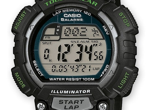 Reloj Casio Stl-s100h Sport Caucho Negro Con Verde