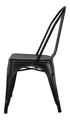 Imagen 7 de 10 de Silla Vintage Tolix, Gl Estructura Color Negro Mate, 6 Unidades, Una Sola Pieza Hierro