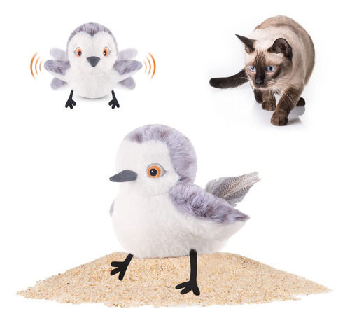 Juguete P/gatos, Pajaro Con Aleteo/chirrido Interactivo Usb