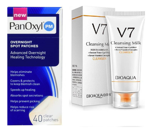 Pack Parches Para Acne Panoxyl Y Leche Limpiadora Facial V7
